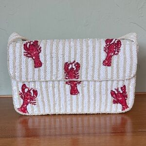 NWT Embroidered  and Beaded Lobster Bag